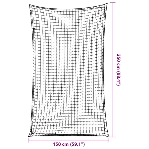 vidaXL Trailernet med elastisk reb sort 2,5x1,5 m PP