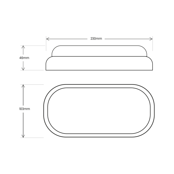 DAVO Oval Hvid 18W Loftlampe
