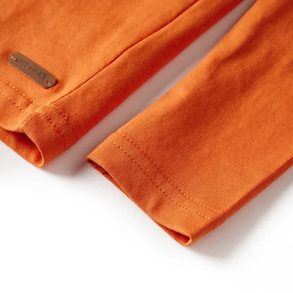 Barn långärmad T-shirt, mörkorange, 92