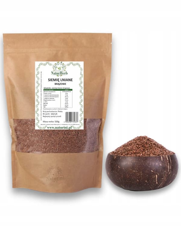 Brune hørfrø 1 kg Naturini