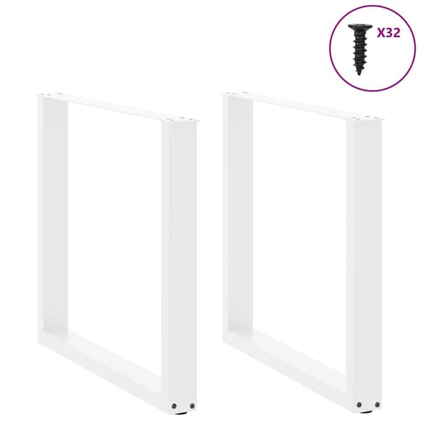vidaXL sofabordsben, 2 stk., hvide, 90x(72-73) cm, stål