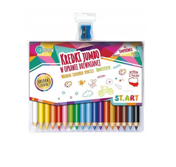 Jumbo träkritor 18 färger St.Art