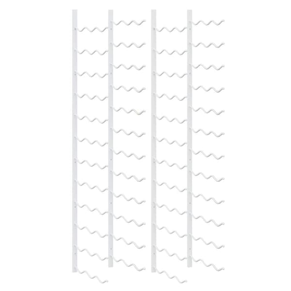 vidaXL Seinälle kiinnitettävä viiniteline 36 pullolle, 2 kpl, valkoinen, rauta