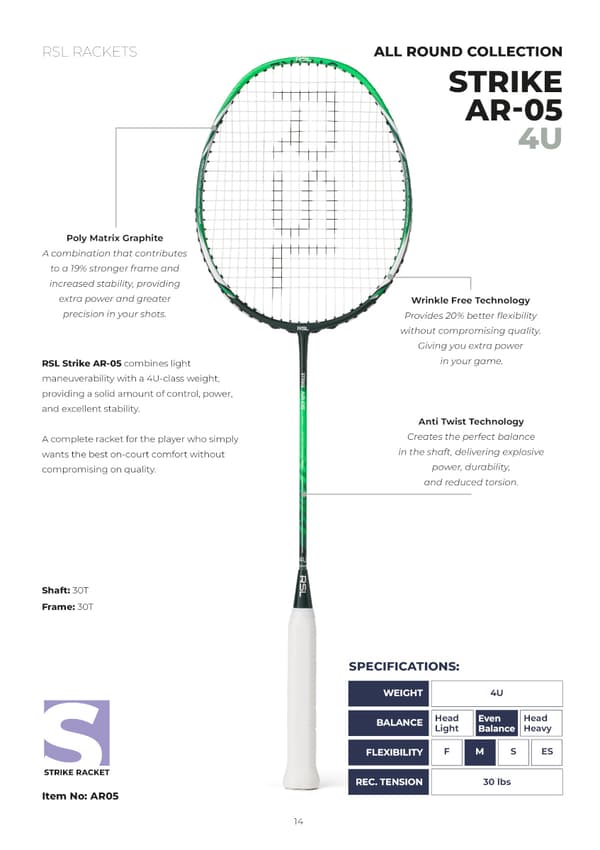 RSL Strike AR-05 Badmintonketcher
