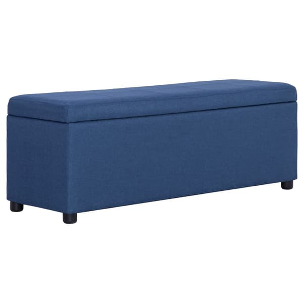 vidaXL Förvaringsbänk 116 cm blå polyester