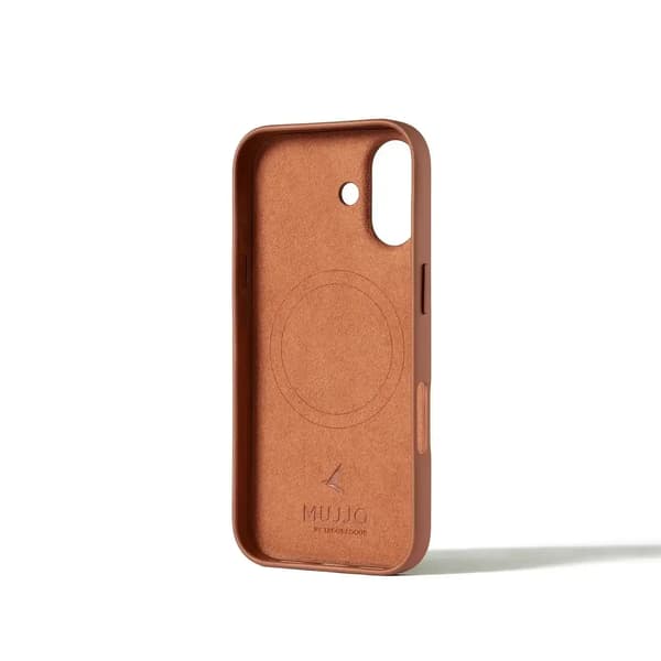 Mujjo - Heltäckande läderfodral för iPhone 17 / Air / Pro / Pro Max - Läderfodral för iPhone iPhone 17 Pro Max / Basalt