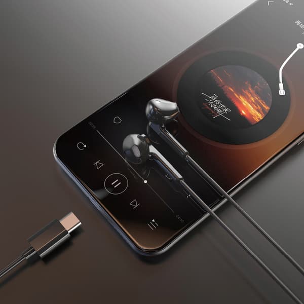 USB-C Kablede In-Ear Hovedtelefoner 1,2m - Sort