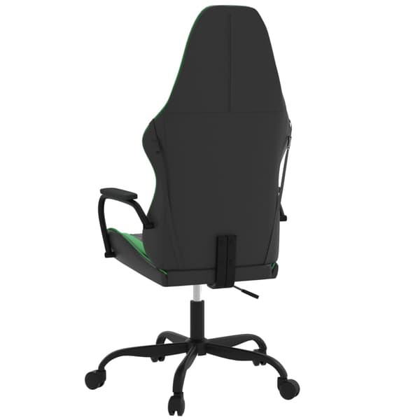 vidaXL gamingstol, sort og grøn, kunstlæder