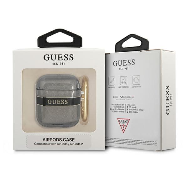 Guess Strap Collection etui til AirPods 1/2, sort