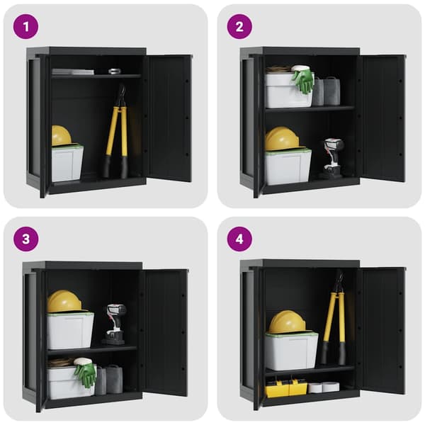 vidaXL haveskab sort 65x37x85 cm PP