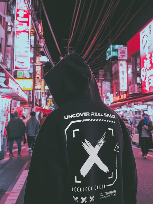 Techwear Oversize Herrtröja Black Point X Impulse XL