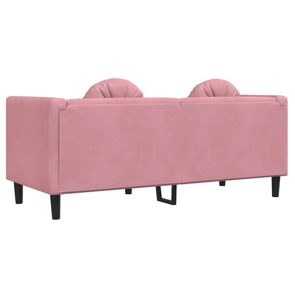 vidaXL 2-sitssoffa med kuddar, rosa, sammet