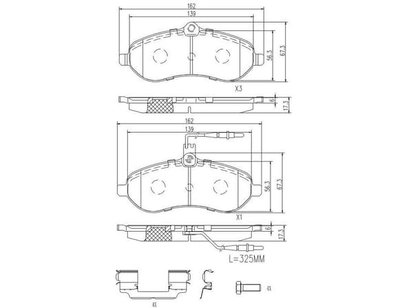 FT29133 FAST BREMSEKLODSER FORAN 1-SENSOR
