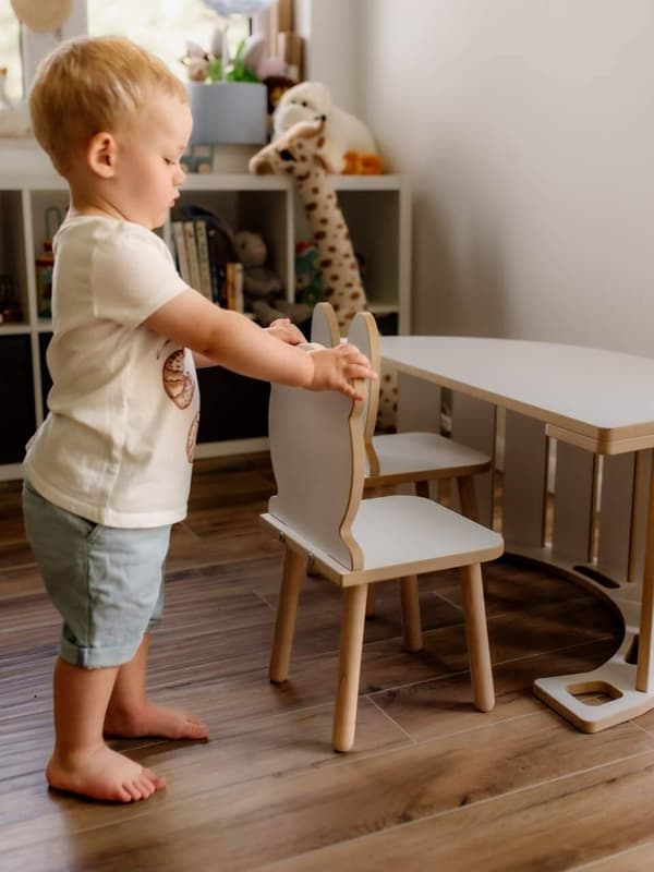 Montessori gungstolsplatta, vit