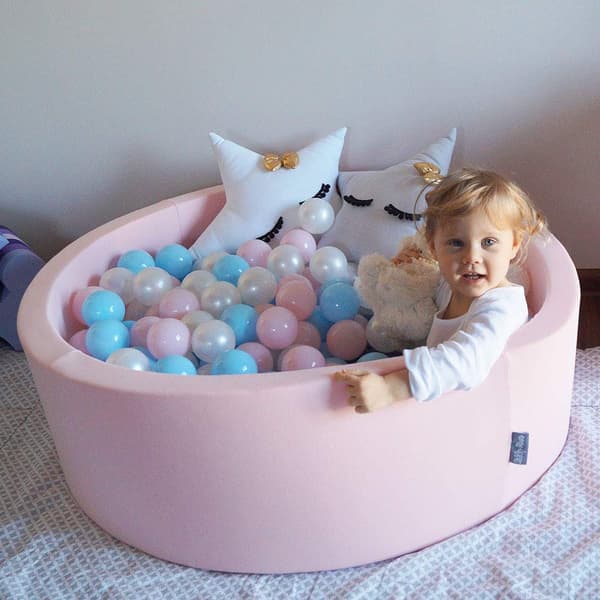 KiddyMoon plastbollar 7 cm gula 100 leksaksbollar set