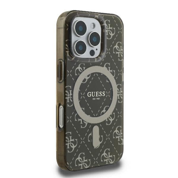 Guess IML 4G Baggrund MagSafe-etui til iPhone 16 Pro, Brun