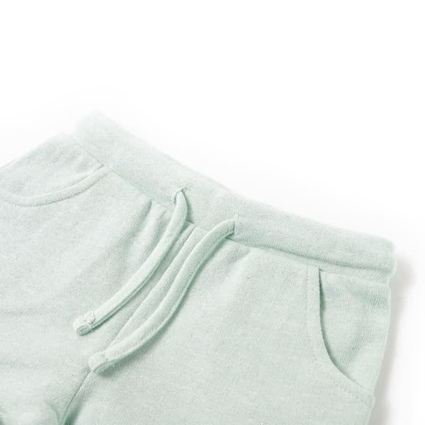 Børneshorts med snøre, lys mintmeleret, 140