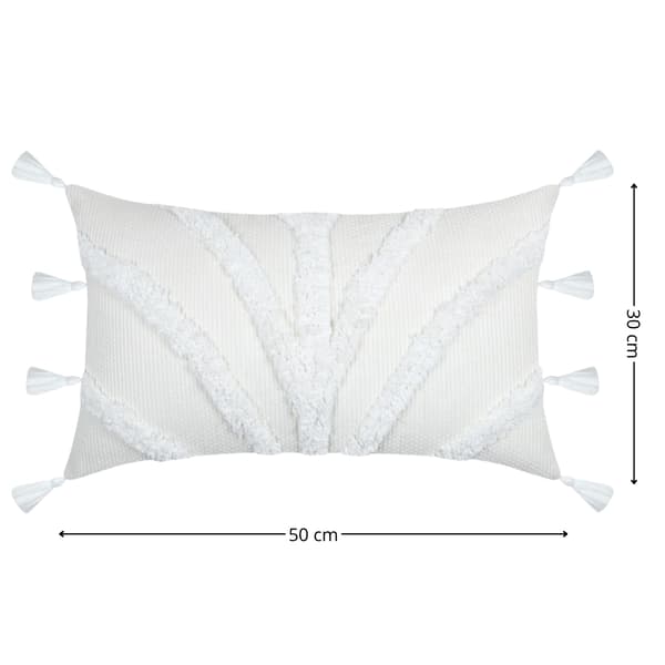 BALMA WHITE kudde 30x50 cm fransar