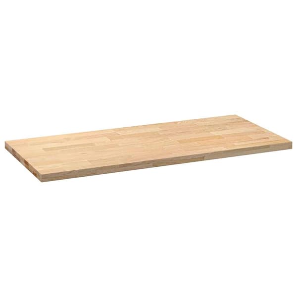 vidaXL køkkenbordplade, 140x63,5x4 cm, rektangulær, massivt egetræ