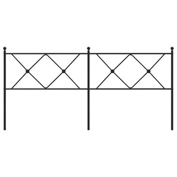 vidaXL metalsengegavl, sort, 180 cm