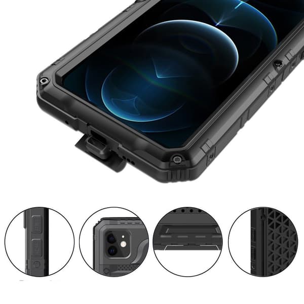 IP68 H20 nedsænkbart cover til iPhone 12, sort
