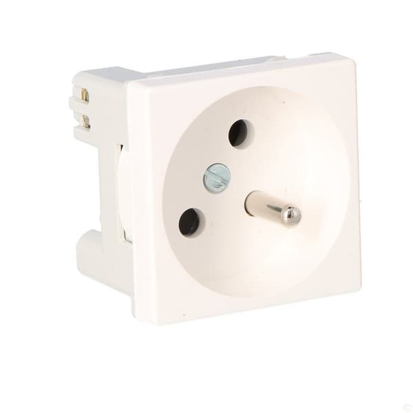 K45 stikkontakt med jordforbindelse 16A/230V~, hvid
