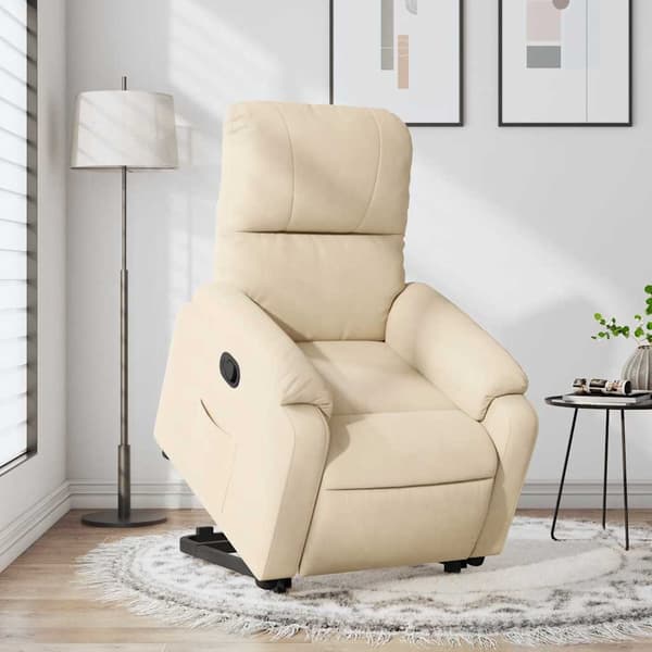 vidaXL løftestol, creme, mikrofiber