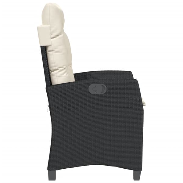 vidaXL havestol med hynder, sort polyrattan