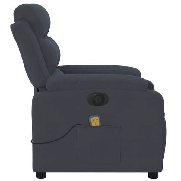 vidaXL Elektrisk massagefåtölj mörkgrå sammet