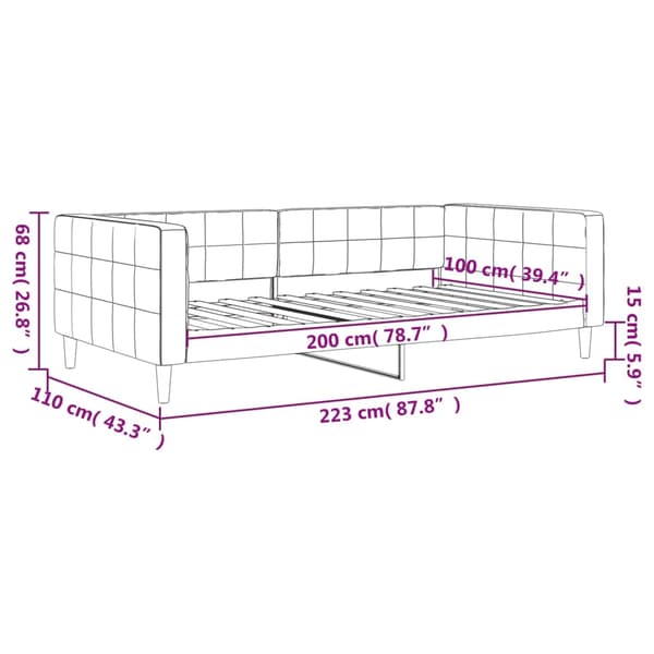 vidaXL Bäddsoffa rosa 100x200 cm klädd i sammet