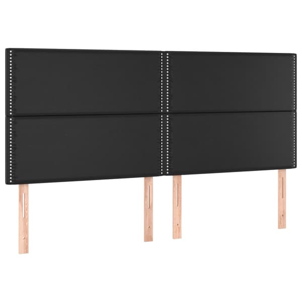 vidaXL sengegavl til seng, sort, 200x5x118/128 cm, kunstlæder