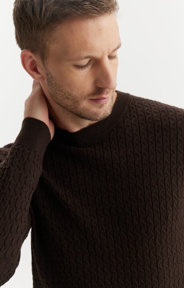 Kabelstrikket sweater XXL