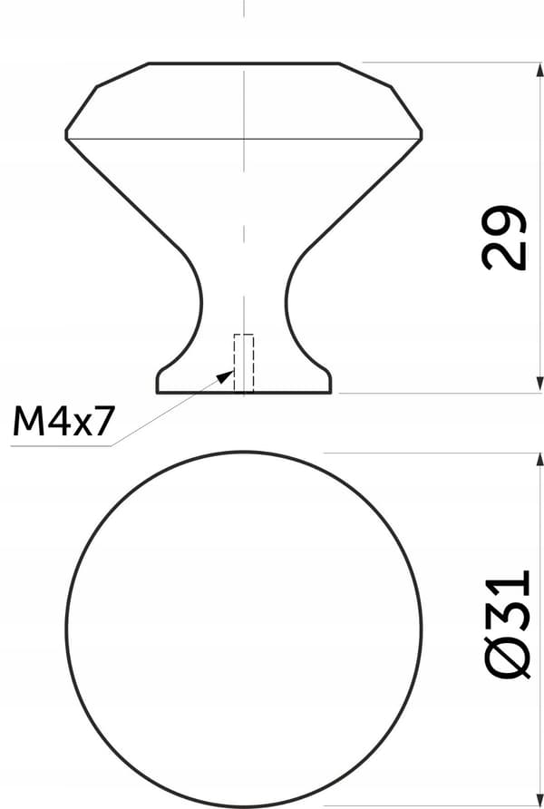 KRYSTAL MØBELDKNOP 30mm SORT sort AKS moderne