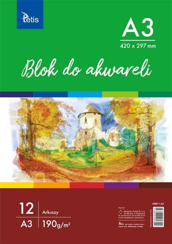 Akvarelblok A3 12 ark KB011-A3