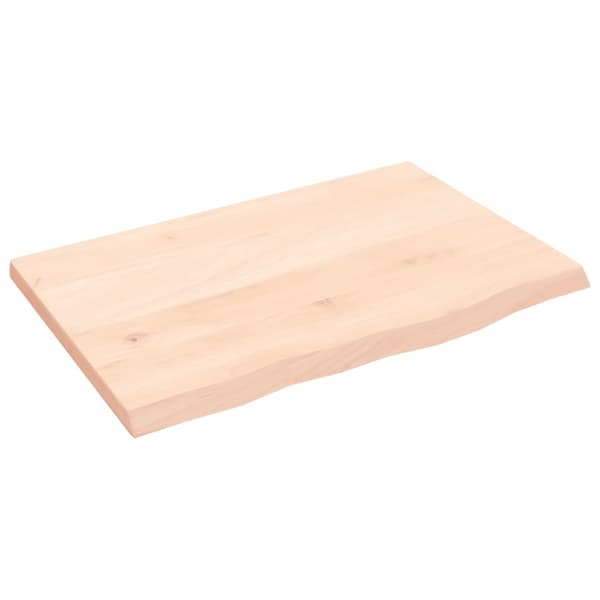 vidaXL hylde, 60x40x2 cm, ubehandlet massivt egetræ