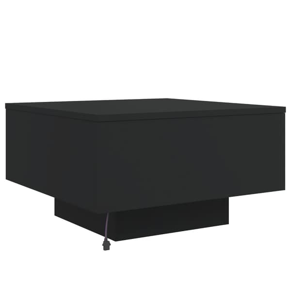 vidaXL LED sofabord sort 55x55x31 cm