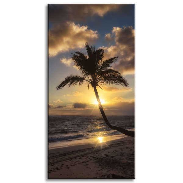 Canvastaulu Luonto Palm Auringonlasku Tausta 60x120 Valtameri Holidays