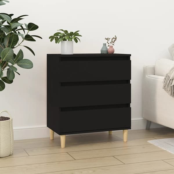 vidaXL kommode, sort, 60x35x70 cm, træbaseret materiale