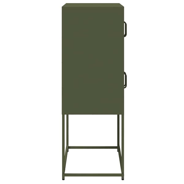 vidaXL kommode olivengrøn 68x39x107 cm stål