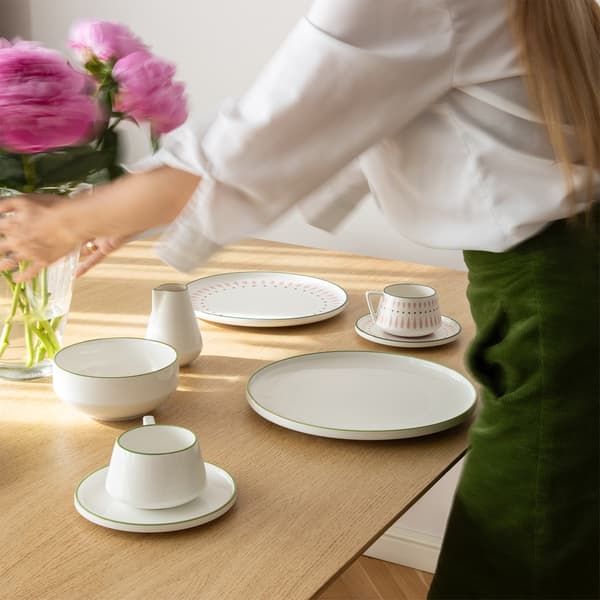 LEA porslinsfrukosttallrik 20 cm grönrosa DUKA
