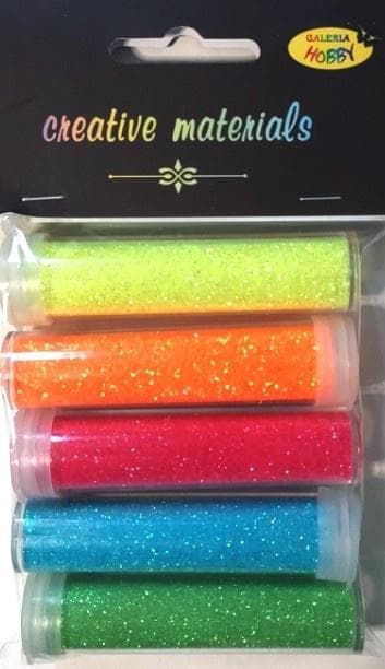 Skimrande glitter 5 färger 9g