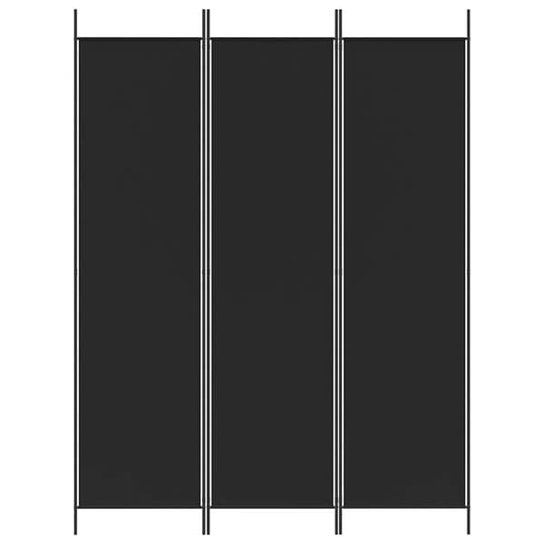 vidaXL 3-panels rumdeler, sort, 150x200 cm, stof