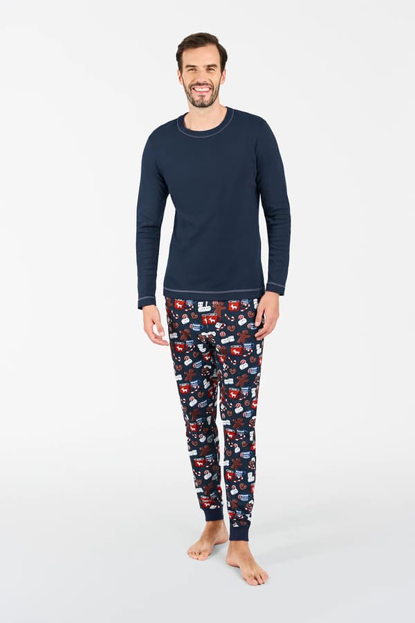 Rojas herrpyjamas långärmad, långbyxor M
