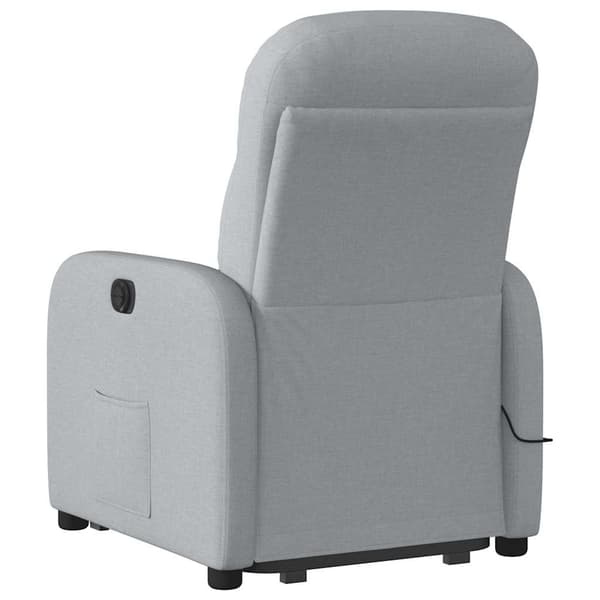 vidaXL Lyftbar massagefåtölj ljusgrå tyg