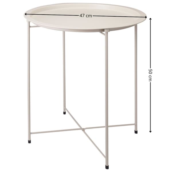 Beige metal sidebord 47xh50 cm