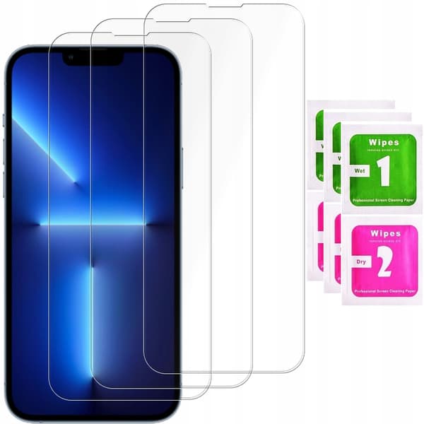 3x Härdat glas för Apple iPhone 13 Pro, 9H skärmskydd | 3-pack