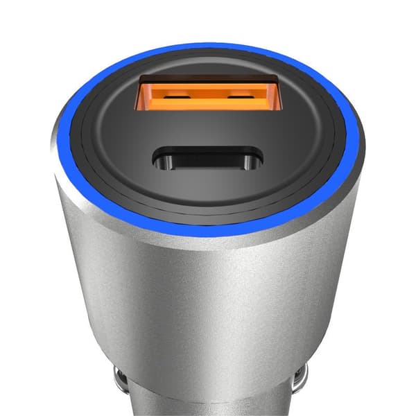 USB-billaddare USB-C PD QC 22.5W Grå