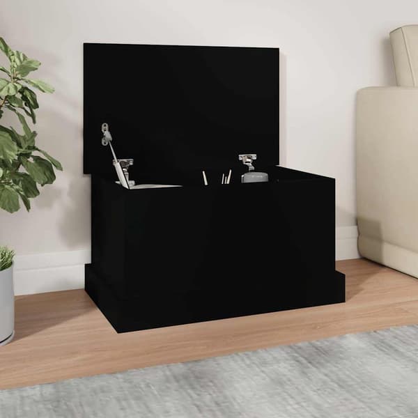 vidaXL kommode, sort, 50x30x28 cm, træbaseret materiale