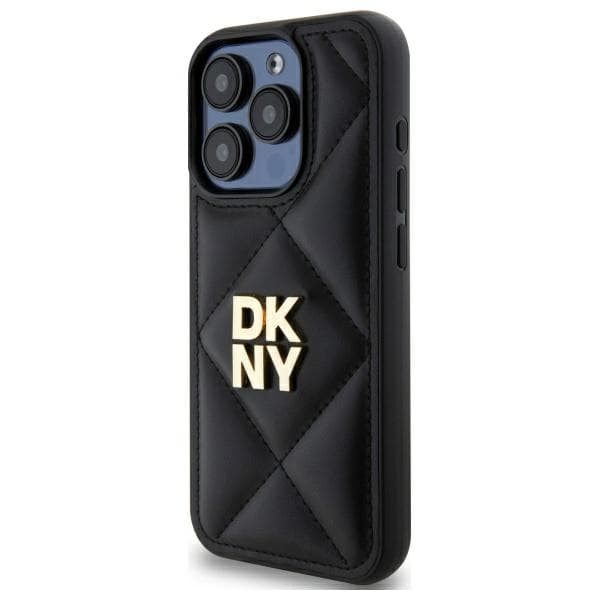 DKNY Quilted Stack Logo-skal till iPhone 15 Pro Max, Svart