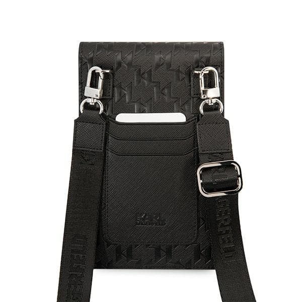 Karl Lagerfeld Monogram Plate håndtaske, sort